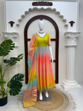 Pastel Ombre Georgette Anarkali Set with Dupatta