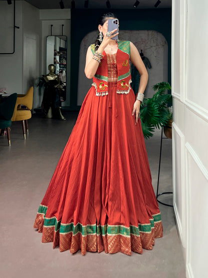 Pure Chanderi Lehenga with Gamthi Jacket | Navratri 2026