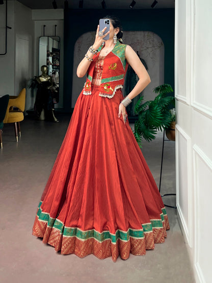 Pure Chanderi Lehenga with Gamthi Jacket | Navratri 2026