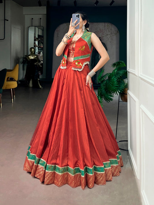 Pure Chanderi Lehenga with Gamthi Jacket | Navratri 2026