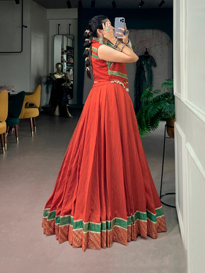 Pure Chanderi Lehenga with Gamthi Jacket | Navratri 2026