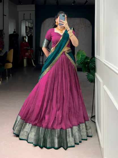 Dola Chex Lehenga with Zari Weaving Work & Georgette Dupatta
