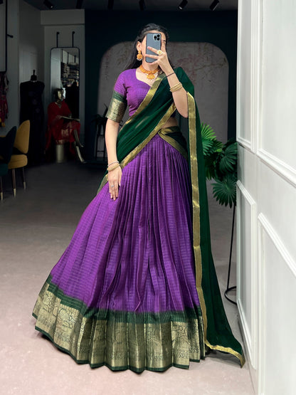 Dola Chex Lehenga with Zari Weaving Work & Georgette Dupatta