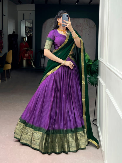 Dola Chex Lehenga with Zari Weaving Work & Georgette Dupatta