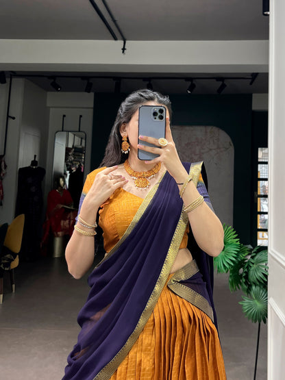 Dola Chex Lehenga with Zari Weaving Work & Georgette Dupatta
