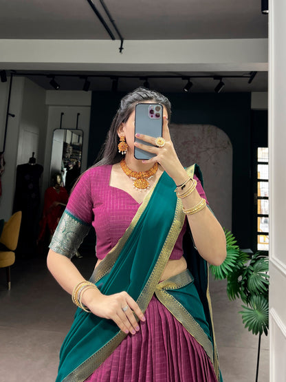 Dola Chex Lehenga with Zari Weaving Work & Georgette Dupatta
