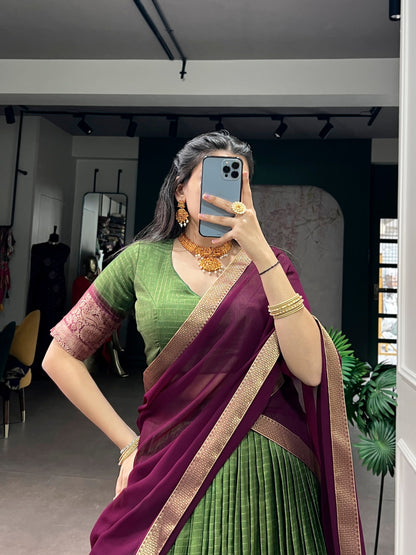 Dola Chex Lehenga with Zari Weaving Work & Georgette Dupatta