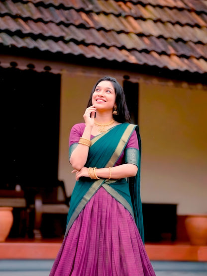 Dola Chex Lehenga with Zari Weaving Work & Georgette Dupatta