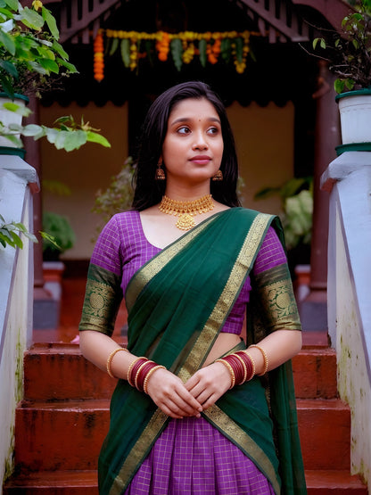Dola Chex Lehenga with Zari Weaving Work & Georgette Dupatta