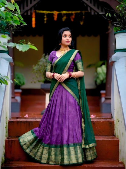 Dola Chex Lehenga with Zari Weaving Work & Georgette Dupatta