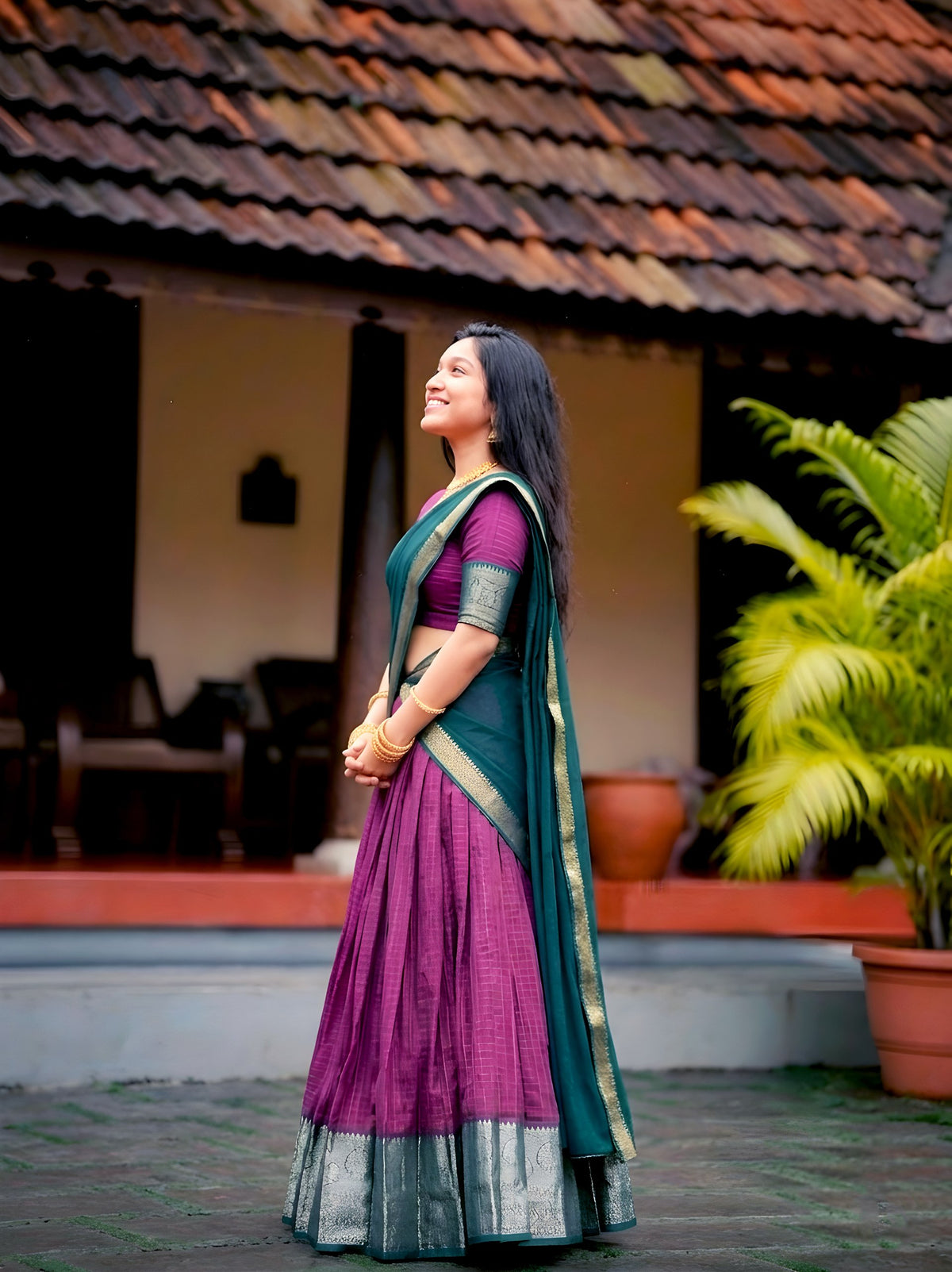 Dola Chex Lehenga with Zari Weaving Work & Georgette Dupatta