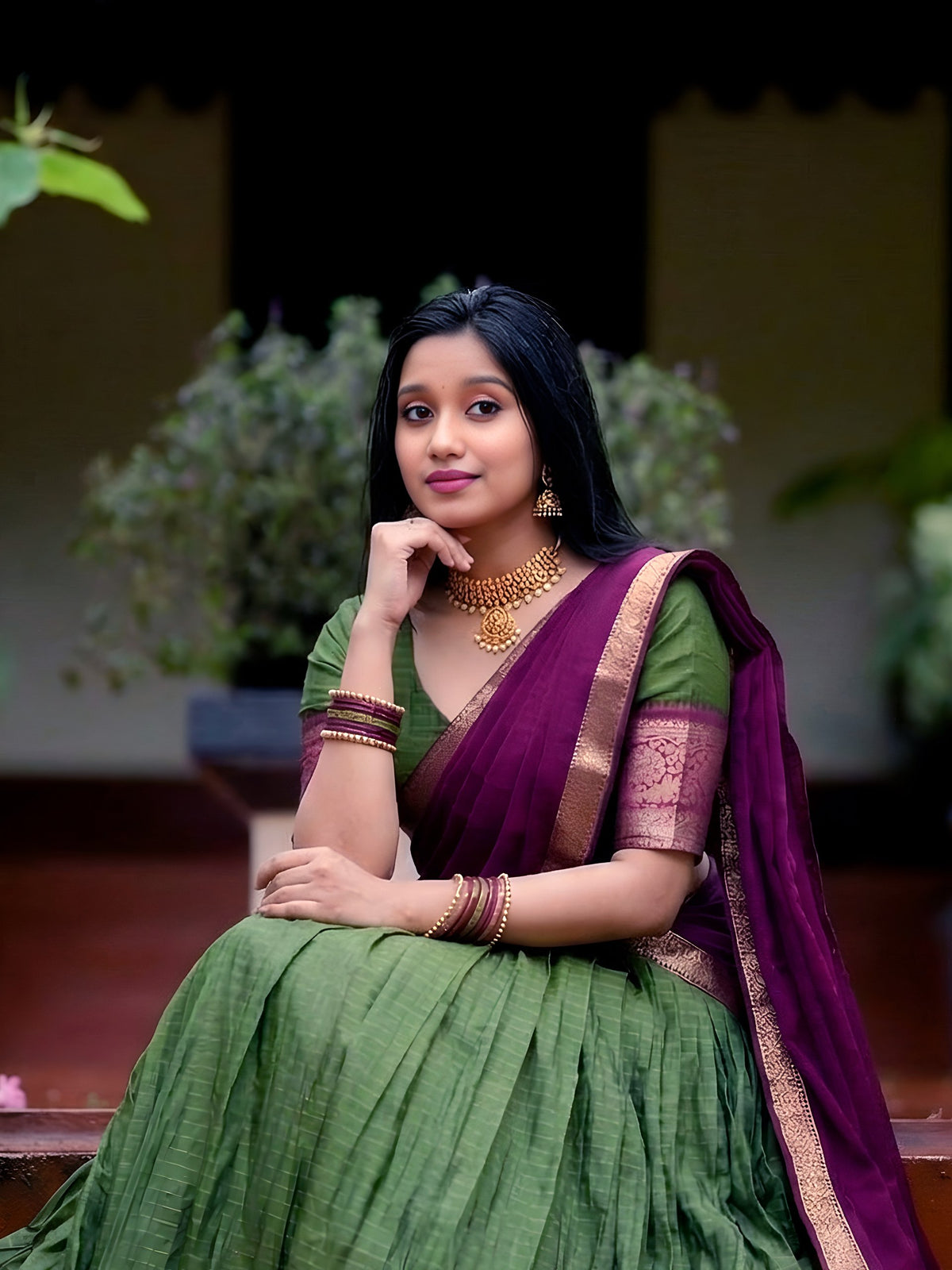 Dola Chex Lehenga with Zari Weaving Work & Georgette Dupatta