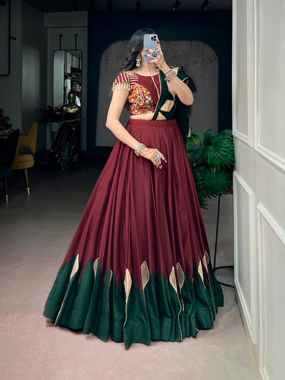 Chinon Lehenga with Gotta Patch Work & Gamthi Blouse