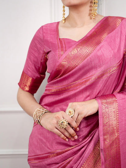 Dola Silk Saree with Intricate Zari Weaving Work
