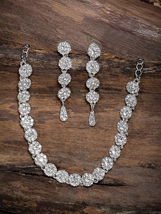 Diya Krishna Inspired Austrian Diamond Necklace Set