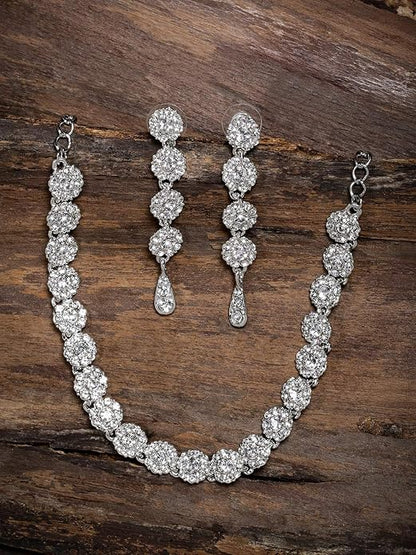 Diya Krishna Inspired Austrian Diamond Necklace Set