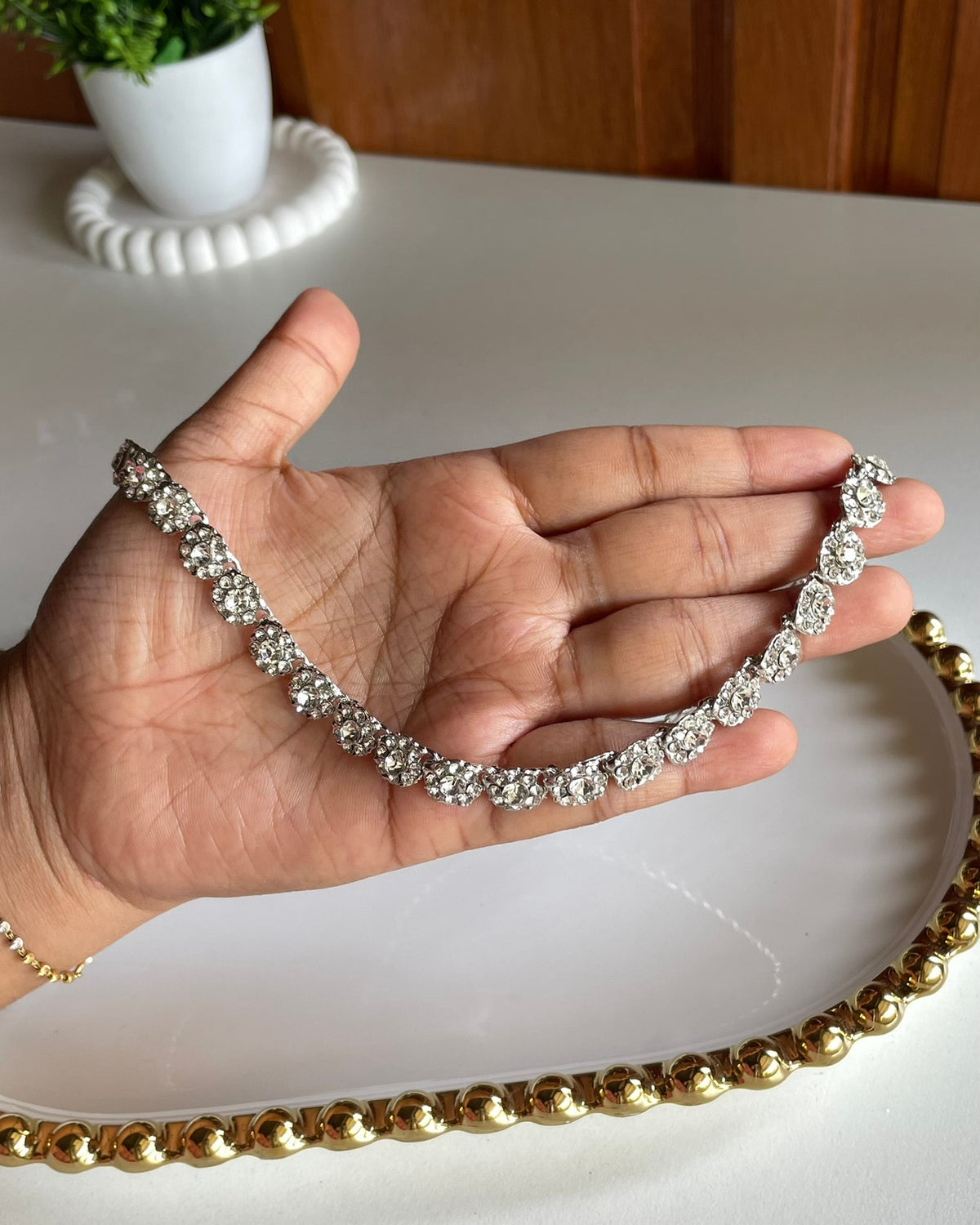 Diya Krishna Inspired Austrian Diamond Necklace Set